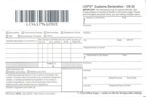 Customs form