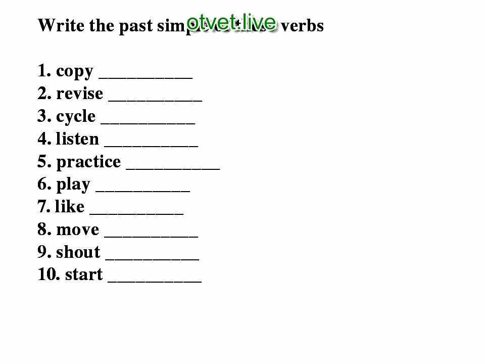 Unscramble the words and write them