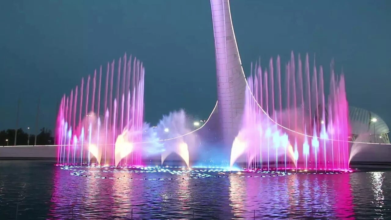 Время поющих фонтанов. Поющий фонтан Адлер Олимпийский парк. Сочи парк фонтан. Фонтан в Адлере Олимпийский. Поющий фонтан в Сочи в Олимпийском парке.