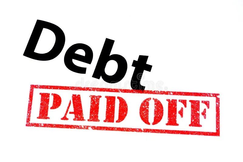 Paid off. Pay off your debt. Off Rubber. Stock image pay off some debt.