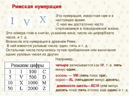 Римские или арабские цифры