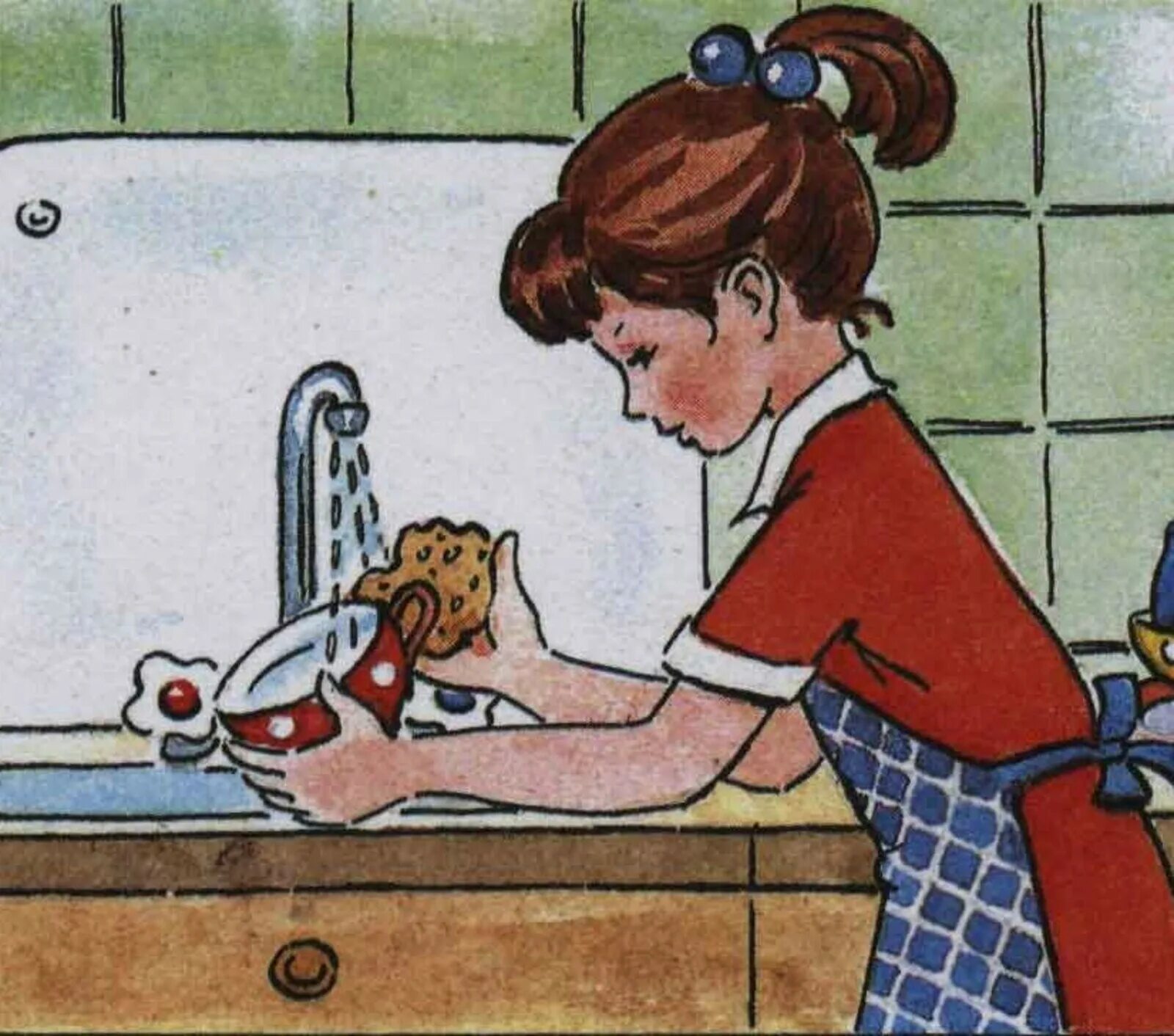 Маша умывается. Осеева танины достижения иллюстрации. Танины достижения Осеева. Мытье посуды для детей. Мытье посуды иллюстрации для детей.