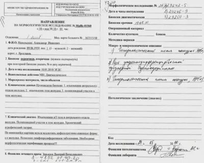 Сестринская карта больного по хирургии