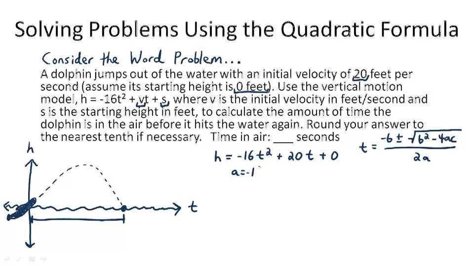 Word equation problems. Solving problems using equations. Motion problem using the Quadratic equations. Solving Quadratics.