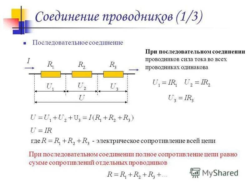 Последовательное соединение пружин