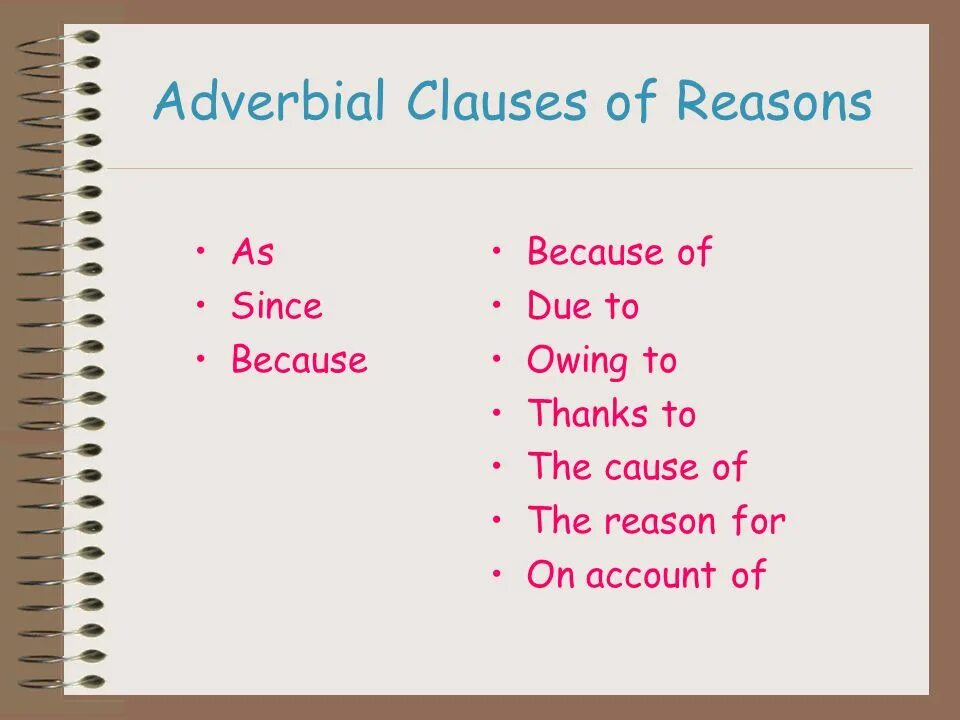 For the simple reason. Clauses of reason в английском языке. Clauses of Result в английском языке. Предложения с Clauses of reason. Clauses of reason правило.