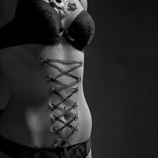 Corset - NSFW, Ero Corner, Black and white, Corset, Piercing, BDSM, Longpos...
