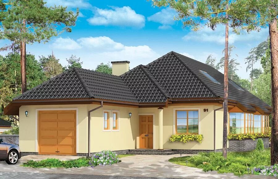 Первый этаж 111,9 (141,1 м²) дома Z24 GL План дома, Дом, Проект дома