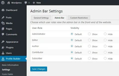 Wordpress admin