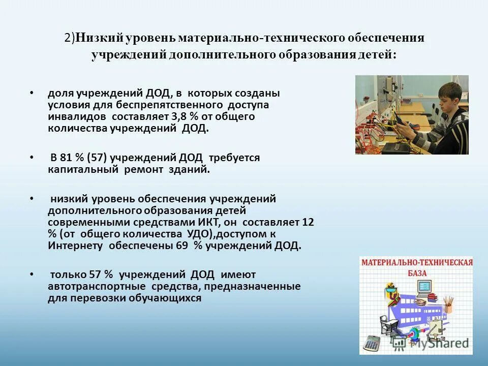 Модернизация систем дополнительного образования. Модернизация систем дополнительного образования