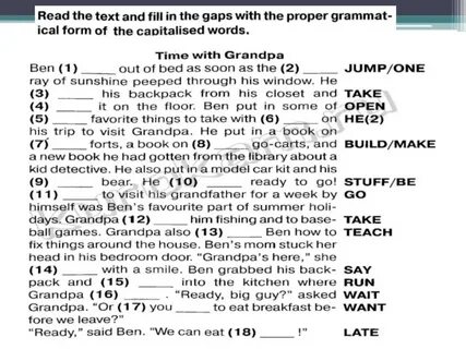 Put the words into the gaps