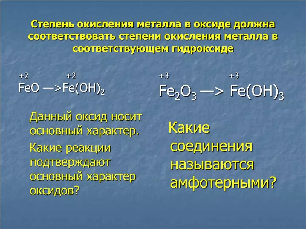 Fe oh 3 какой оксид