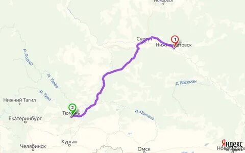 Сургут стрежевой расстояние