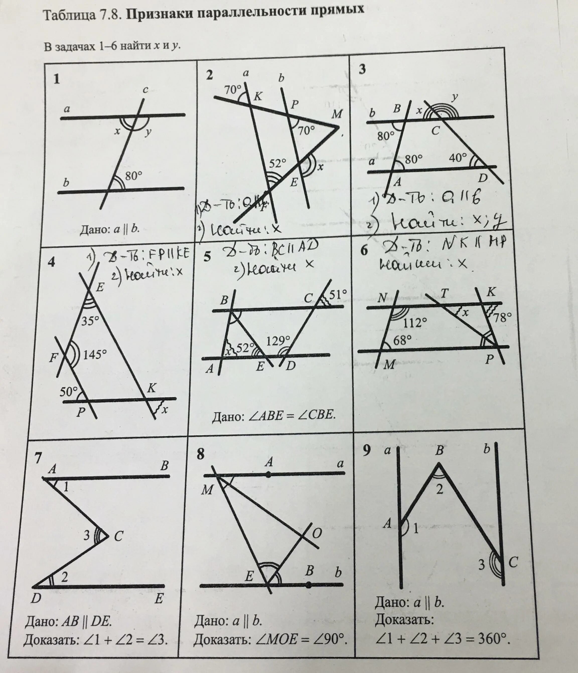 Задачи на чертежах признаки параллельности прямых. Задачи на признаки параллельности прямых 7 класс по готовым чертежам. Балаян таблица №9 "признаки параллельности прямых" №1-5. Балаян таблица "признаки параллельных прямых". Признаки параллельности прямых решение задач по готовым чертежам.