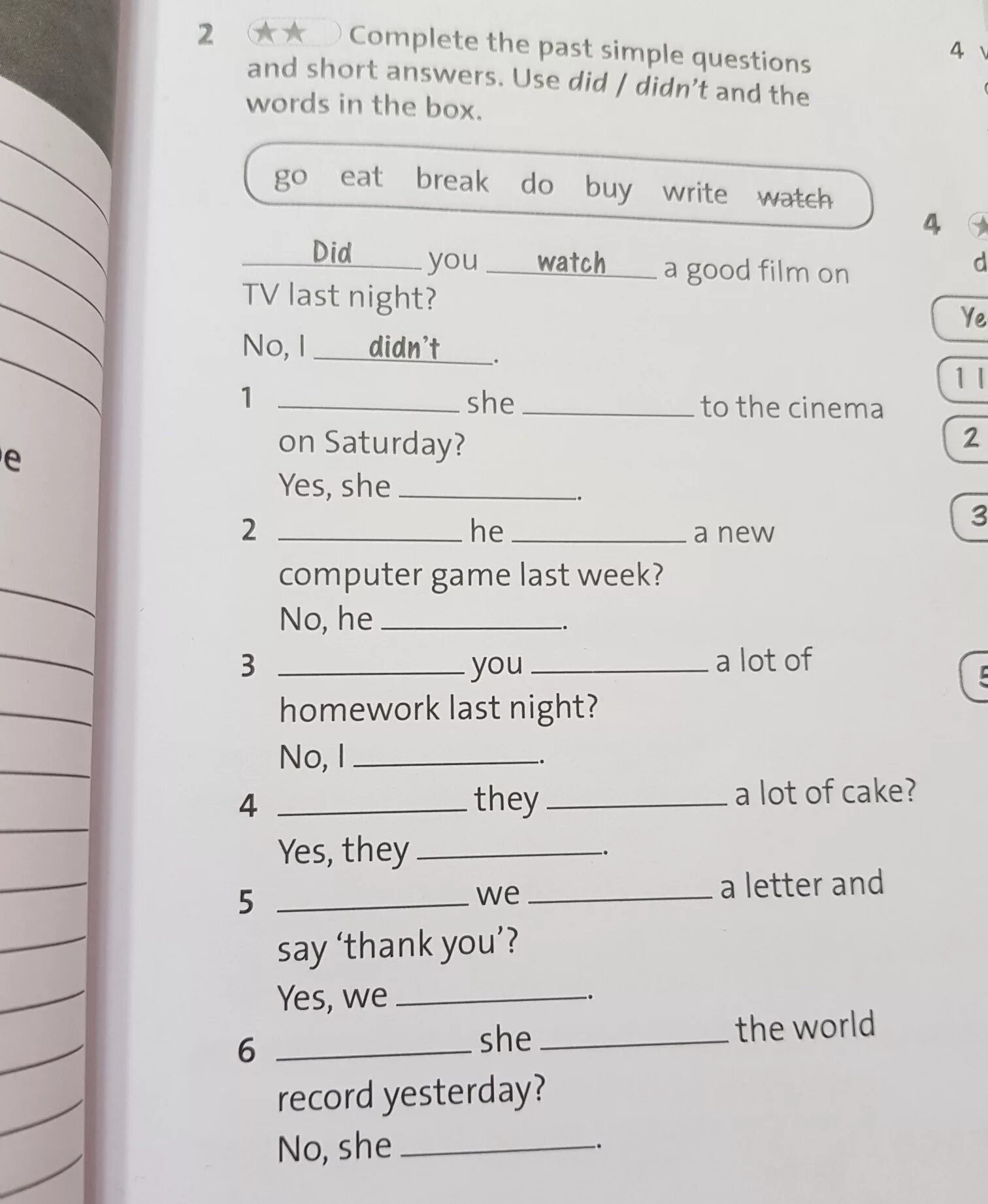 Complete first answers. Complete the questions and short answers. Complete the questions and answers 5 класс. Past simple questions and short answers. Complete the questions and short answers 6 класс.