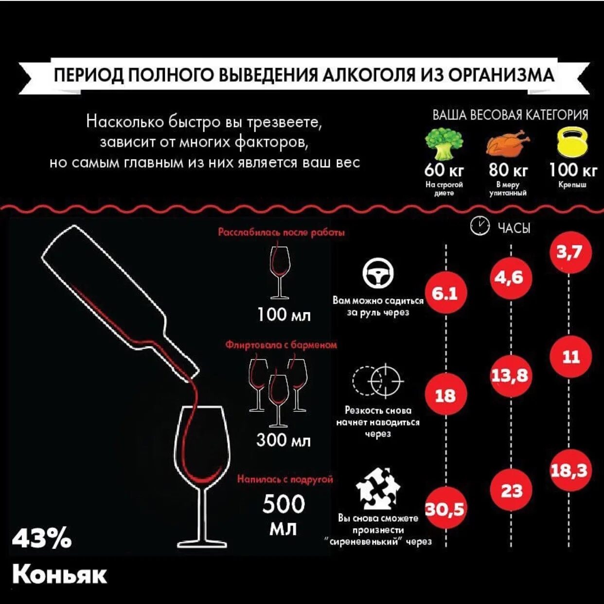 Через сколько за руль после коньяка