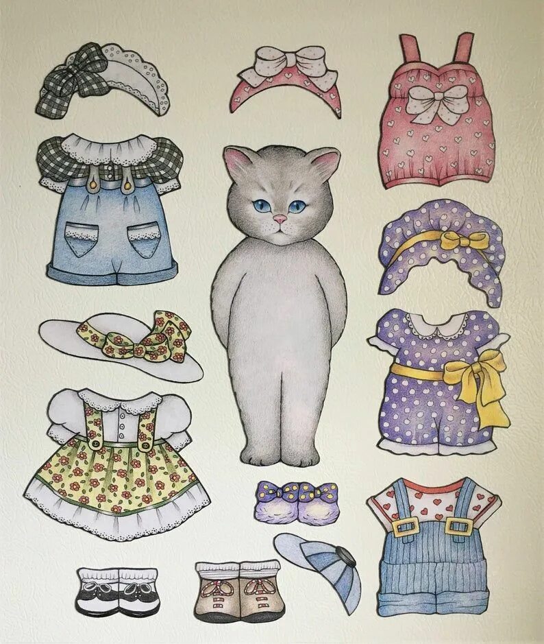 Идеи одежды для бумажных котиков. Котики из бумаги с одеждой. бумажные куклы котики. бумажные коты с одеждой легко. идеи одежды для бумажного котика.
