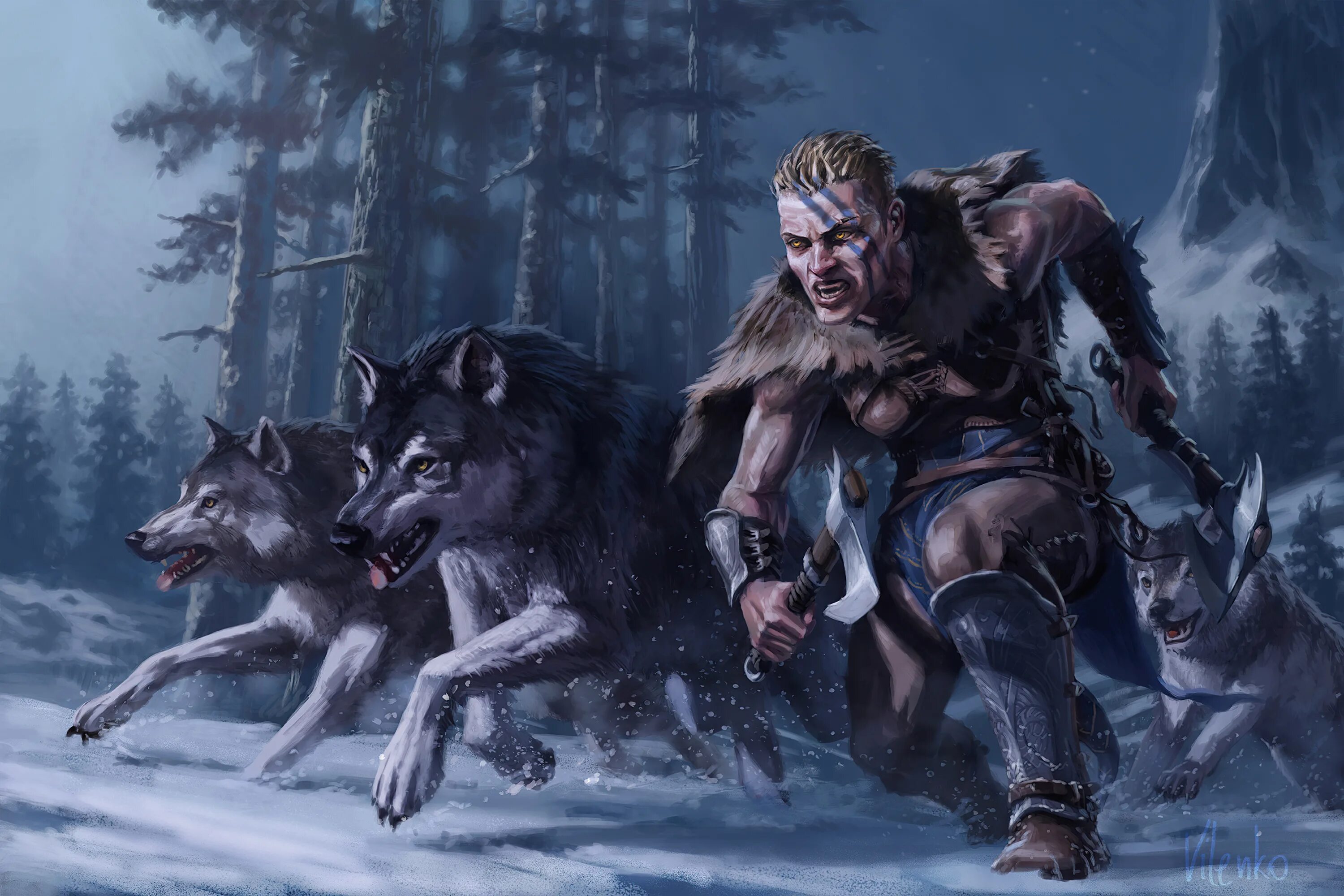 Wolf gaming wallpapers. Wolf Warrior Video Games Assassin Creed Viking Wallpapers.