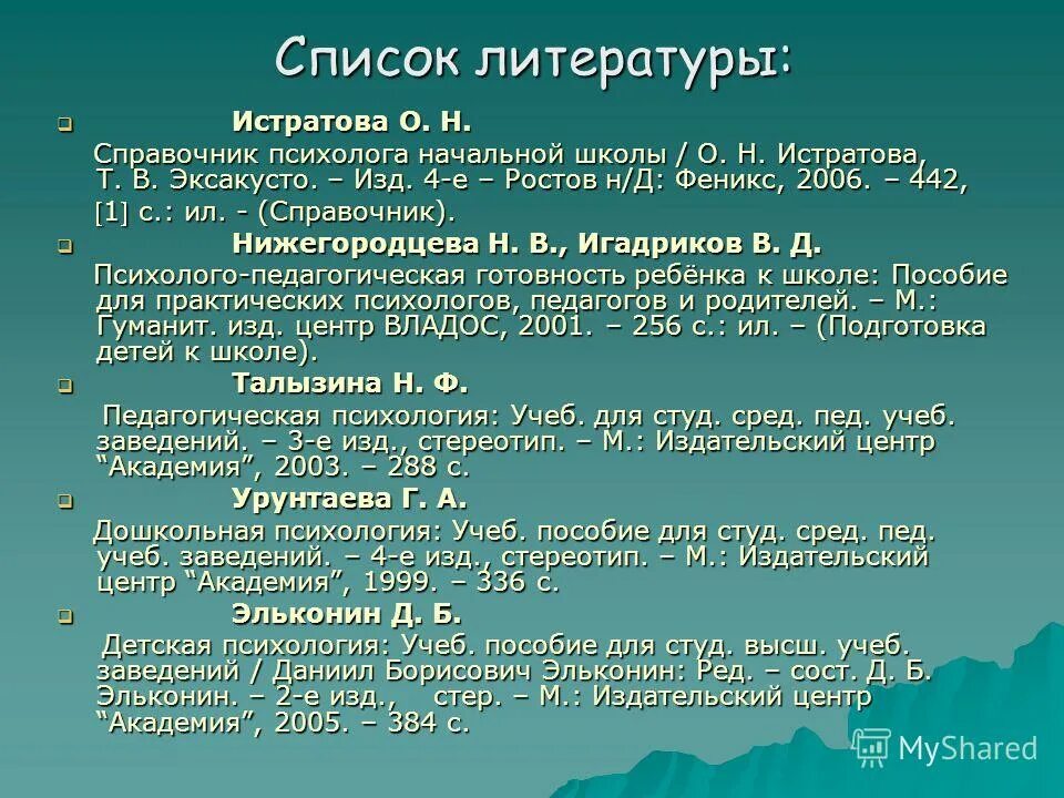 Список литературы по второй. Список литературы. список литературы для начальной школы. список литературы в презентации. список литературы по психологии.