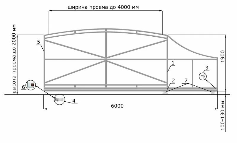 Размеры откатных ворот 6 метров чертеж Откатные ворота с автоматикой: tichon73 ЖЖ