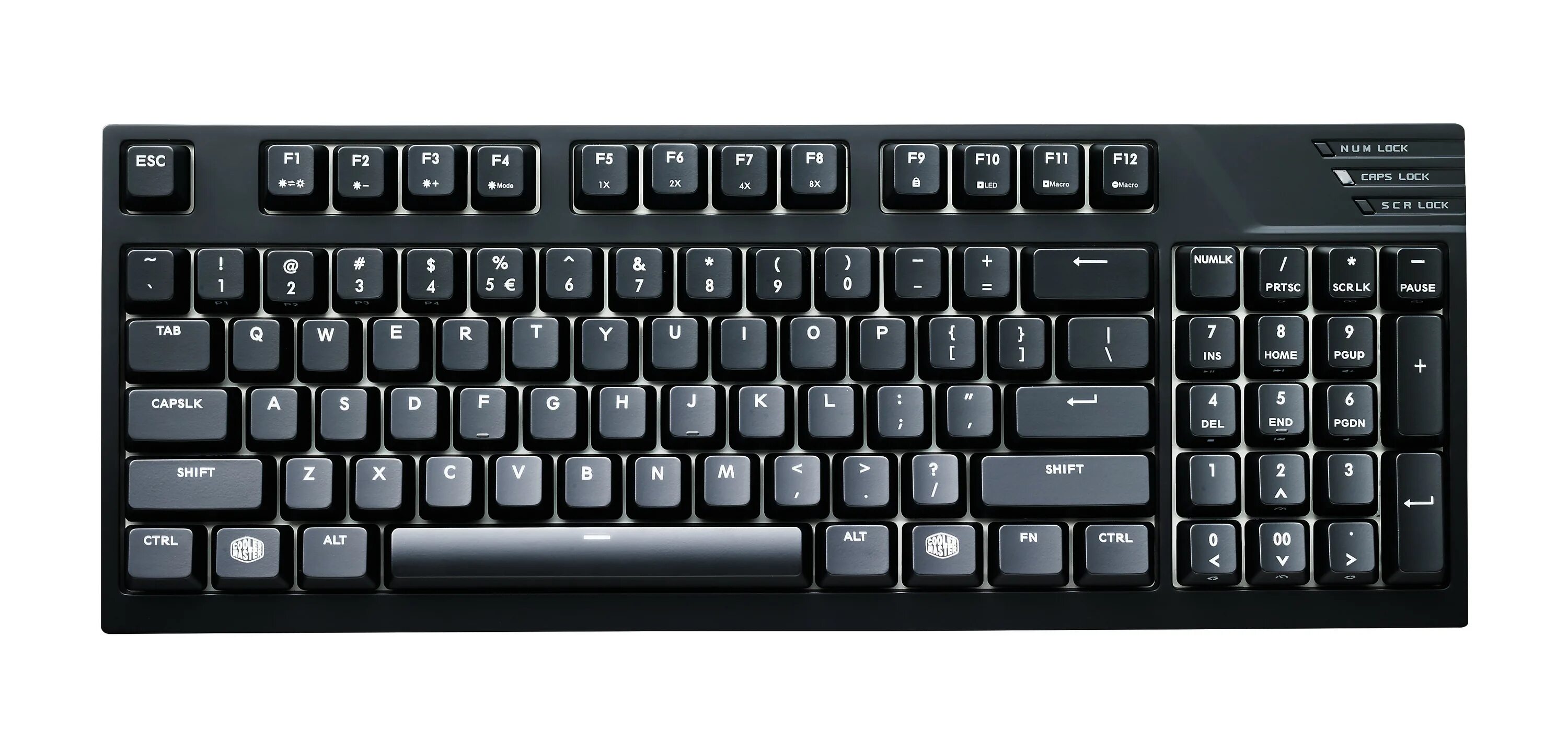 Полная клавиатура компьютера. Cooler master masterkeys lm. клавиатура cooler master masterkeys pro l white (red switch) black usb. клавиатура l-pro real professional choice. клавиатура вид сверху.