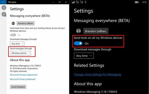Microsoft messaging