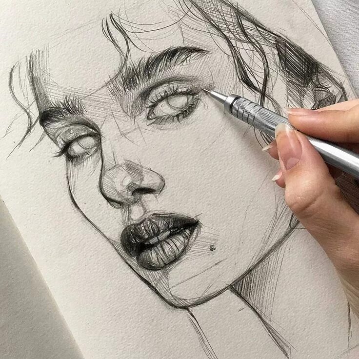 Painting sketching. Эскизы карандашом. Реалистичное рисование карандашом. Необычные портреты карандашом. Лицо карандашом.