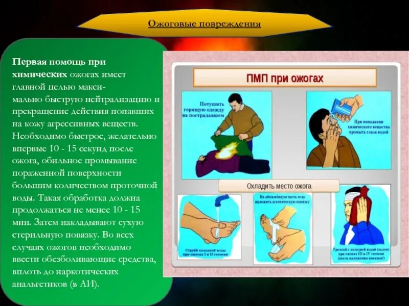 Первая помощь при химическом поражении. Первая медпомощь при ожогах. Оказание первой помощи при химических ожогах. Действия при оказании первой помощи при ожогах. Принципы оказания первой медицинской помощи при ожогах.