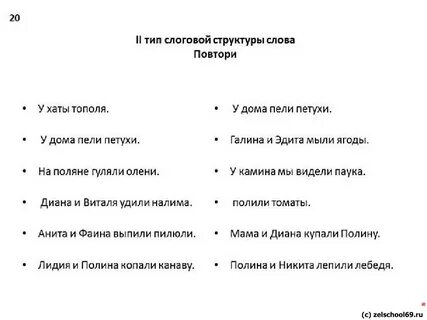 2 тип слоговой