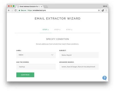 Specify email address