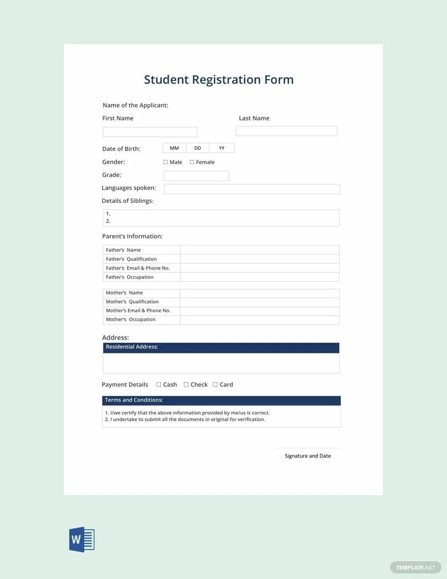 Student registration