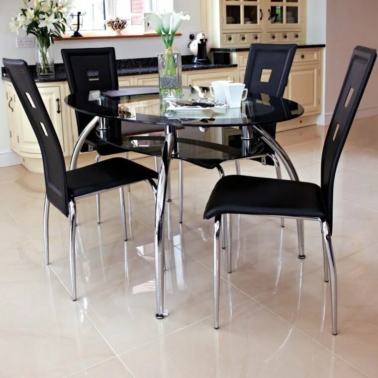 Лучшие стулья для кухни. Обеденная группа 160х90 Hugo-XL черный и 4 стула alan (Black.... Модные кухонные столы. Модные стулья для кухни. Кухонные стулья в интерьере.