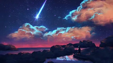 Shooting star painting HD wallpaper Wallpaper Flare