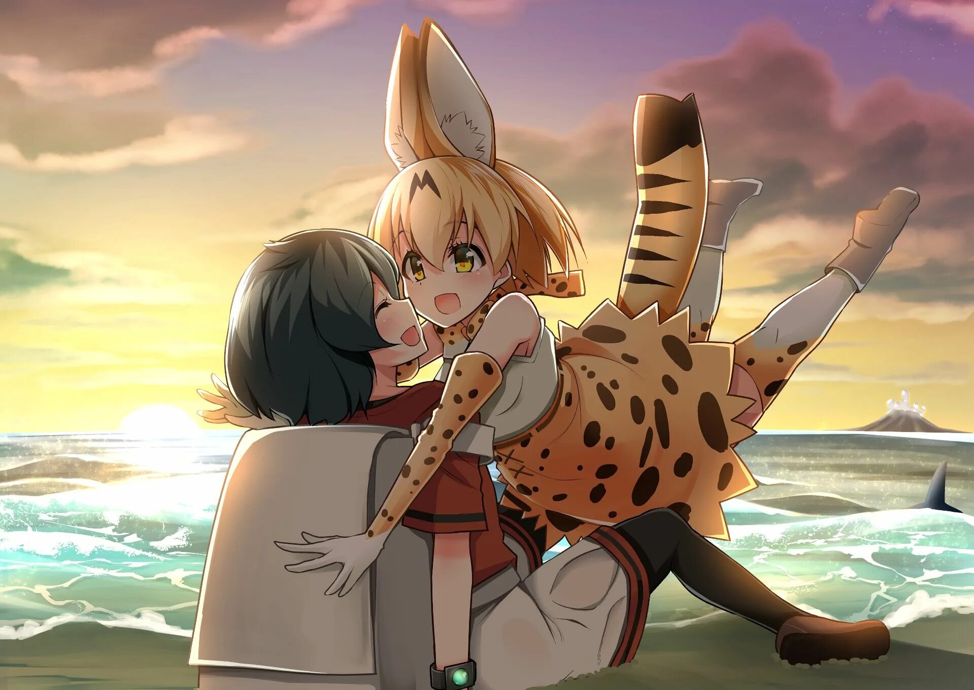 Kemono post. Сервал Kemono. Kemono friends Serval. Ушастые друзья Kemono friends.