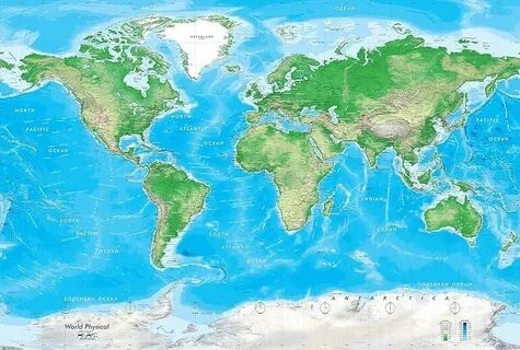 Карта земли в развернутом виде