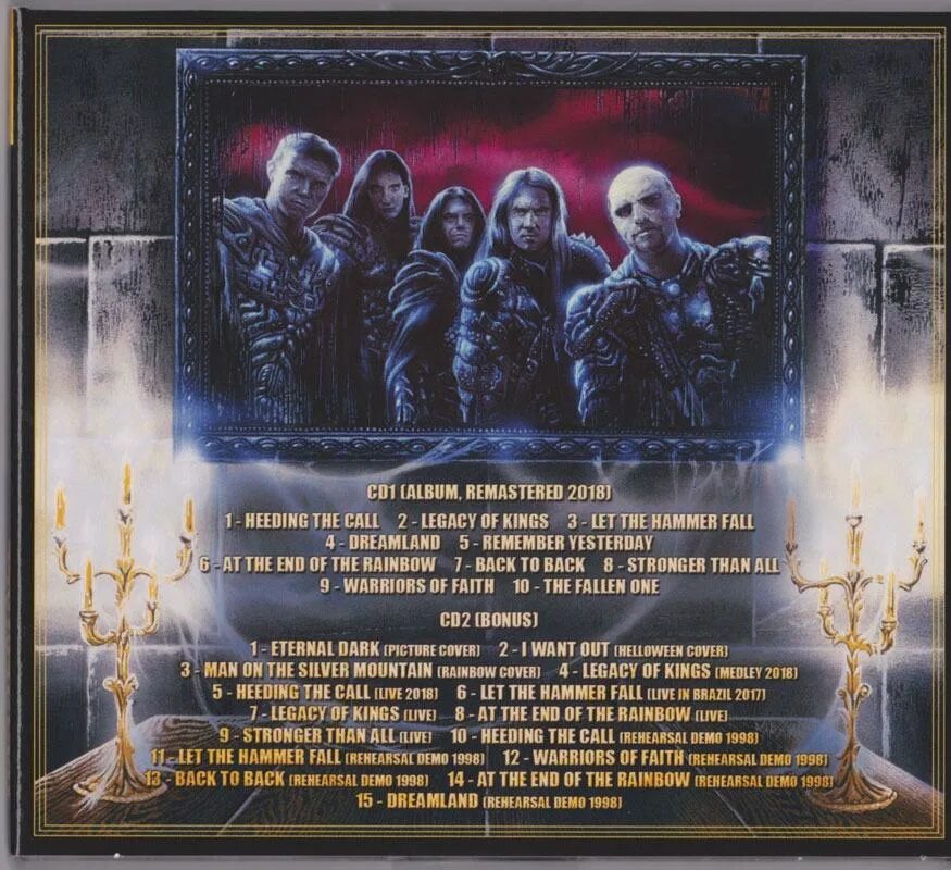 Legacy of power ful kings the jk. Hammerfall legacy of kings 1998. hammerfall 1998 legacy of kings lp. hammerfall - 1998 legacy of kings (20-year anniversary edition, remastered 2018). hammerfall legacy of kings 20 year anniversary edition 2018.