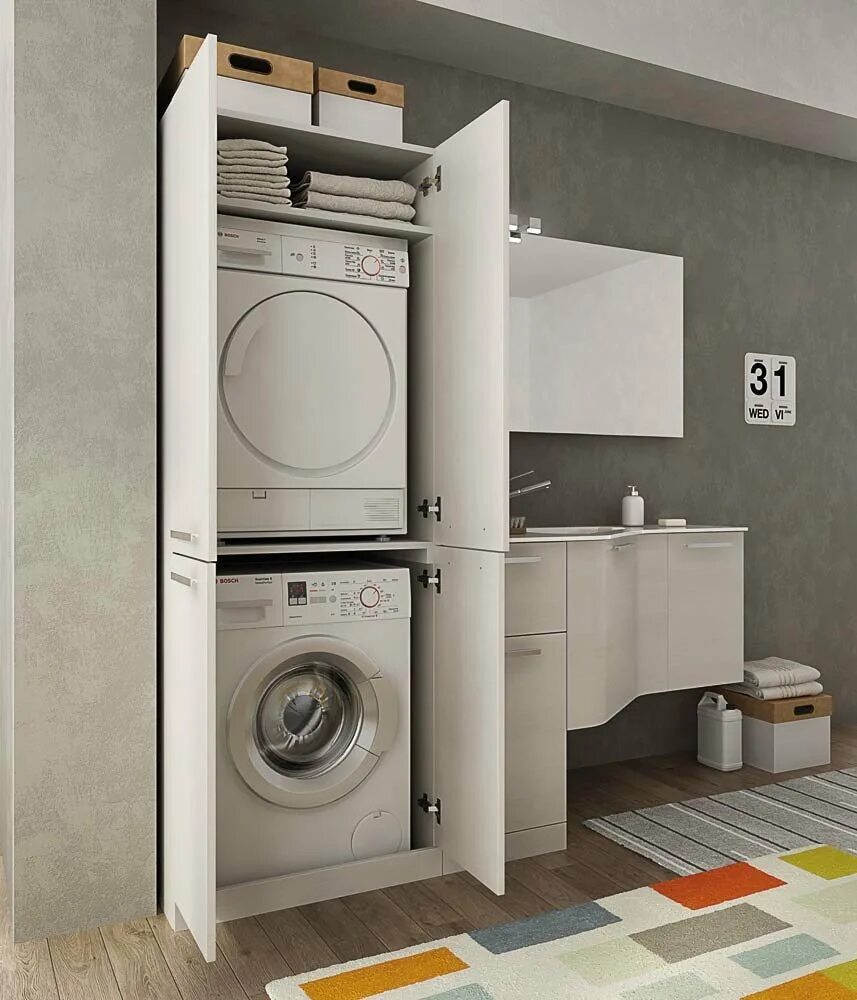 Brava Colavene шкаф под стиральную машину. Мебель для встраивания стиральной и сушильной машины. Шкаф для стиральной машины и сушильной машины. Шкаф для стиральной и сушильной машины в ванной.