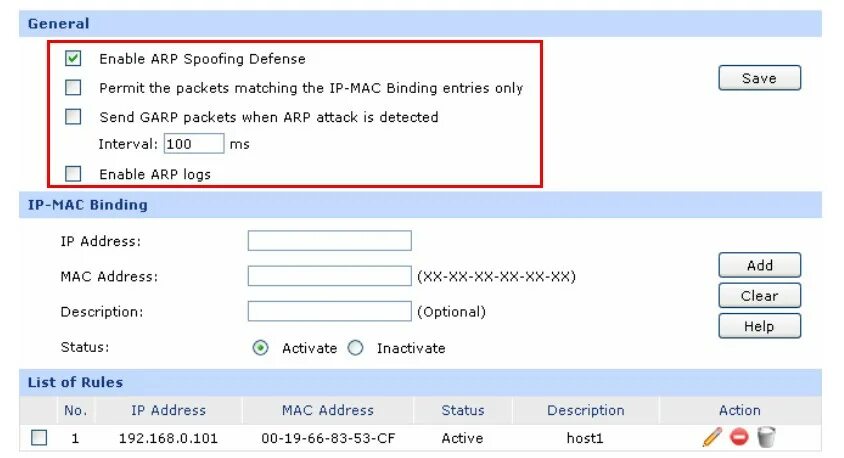 Mac and IP address Binding. Mac адрес to bin. Optional IP addresses to bind to. 9. Ограничение доступа к сети на основе IP-Mac-Port- Binding. Bind address 0.0 0.0