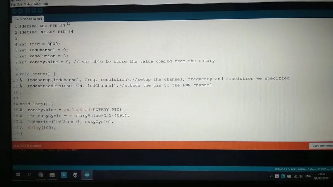 Stray in program. Stray in program