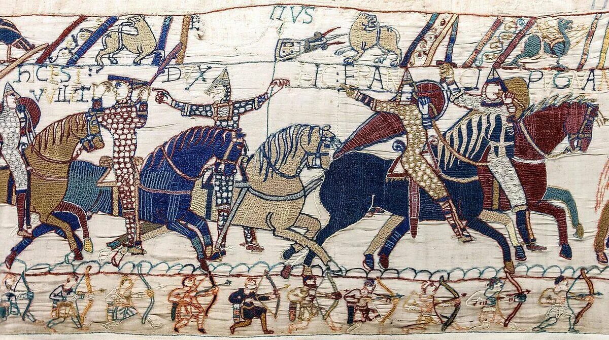 Опираясь на фрагмент многообразие. Гобелен из байё (Bayeux Tapestry). Гобелен из байё битва при Гастингсе.