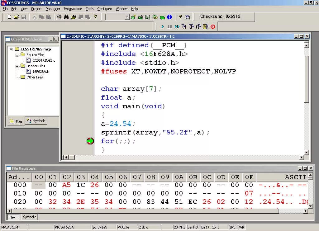 Sprintf в си. Вычитание в программе MPLAB. Код программирования на MPLAB. MPLABX картинки.