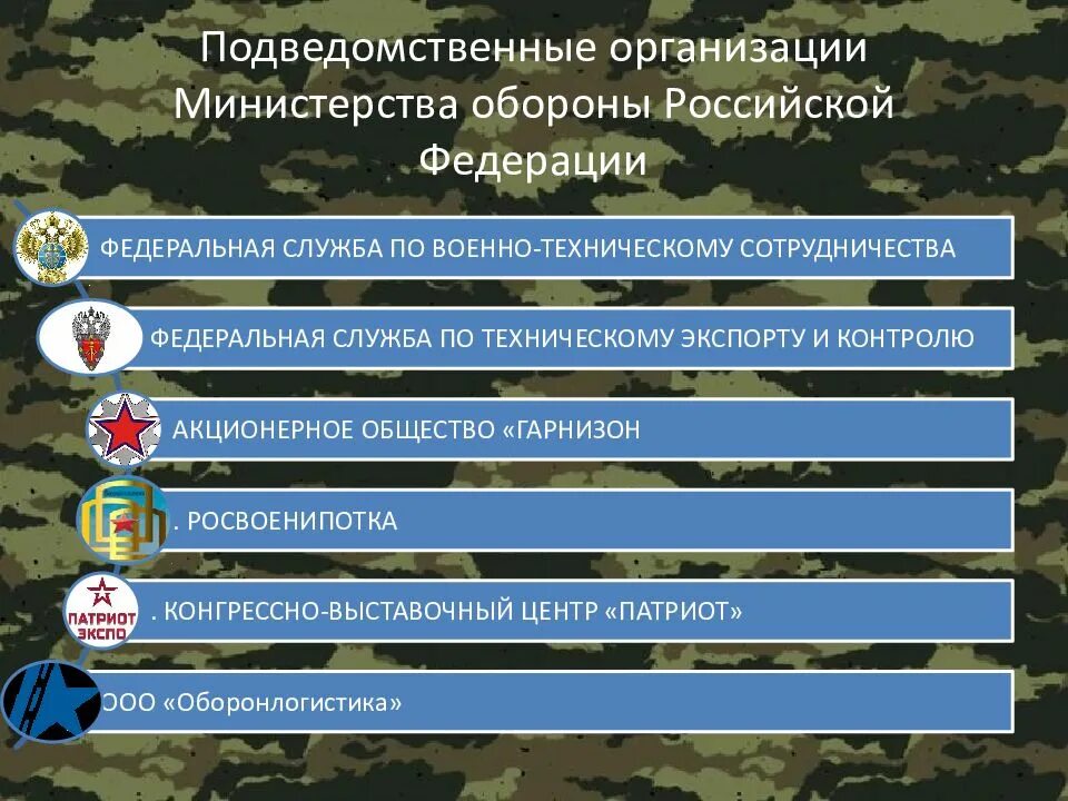 Подведомственные организации МО РФ. Учреждения Министерства обороны. Организация Министерства обороны Российской Федерации. Министерство обороны РФ презентация.