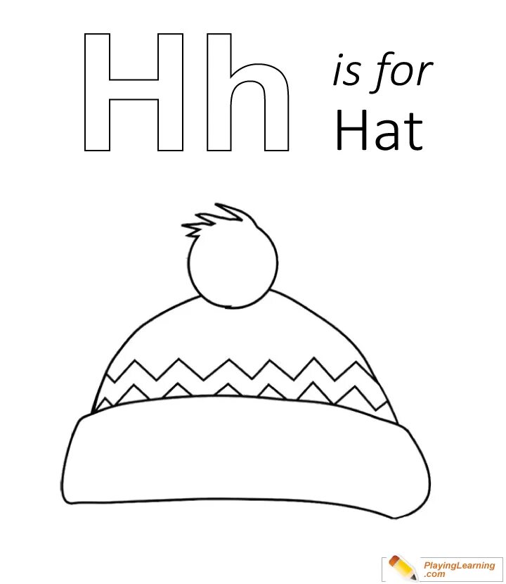 Hat раскраска. Шляпа раскраска для детей. Раскраска шляпа английский. H for hat. H hat