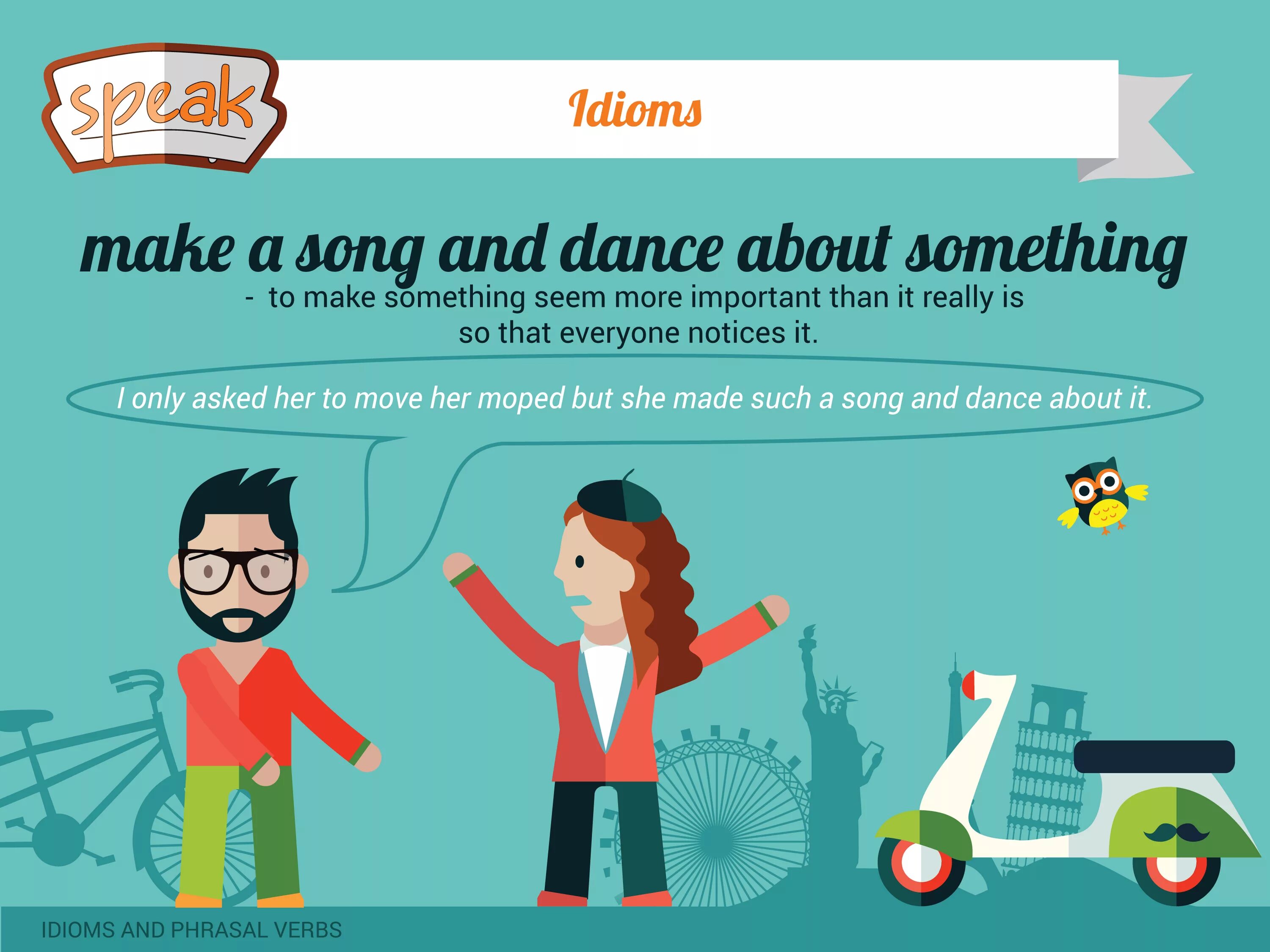 Make a Song and Dance about it идиома. For a Song идиома. Make a Song and Dance about something. Song and Dance idiom.