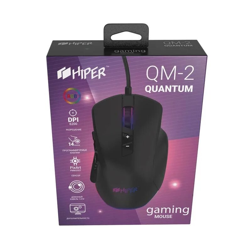 Hyper quantum qm 2. Мышь игровая hiper quantum q-m2 (usb, 9 кнопок, 6400 dpi, сменные панели). мышь hiper quantum q-m2 black.