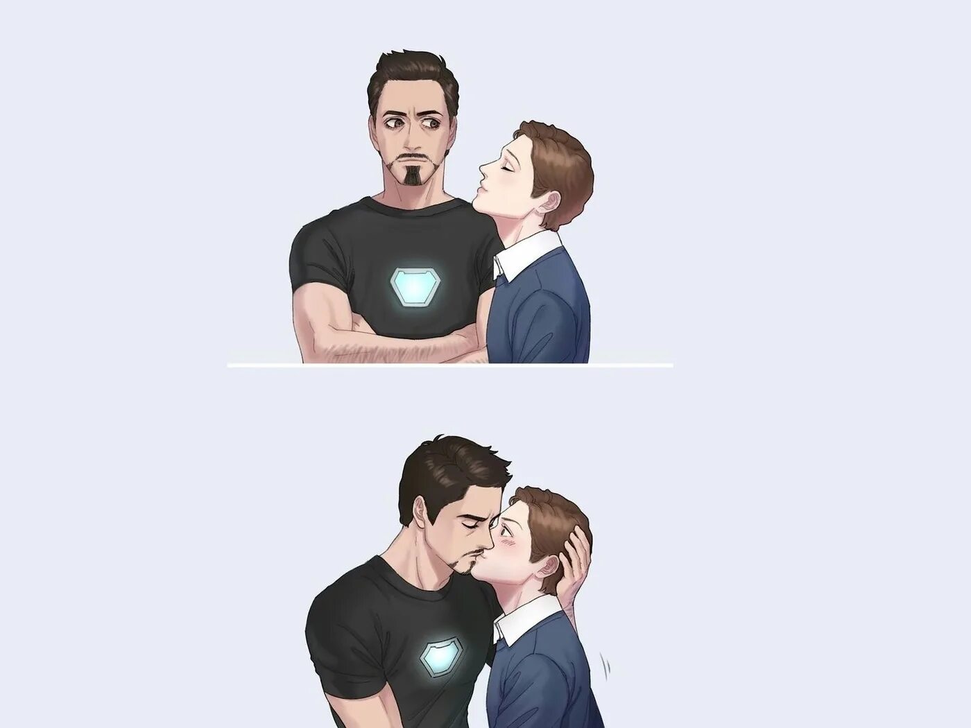старк и паркер. тони старк обнимает. марвел тони старк и питер паркер. тони старк слэш. стрендж и стив роджерс.