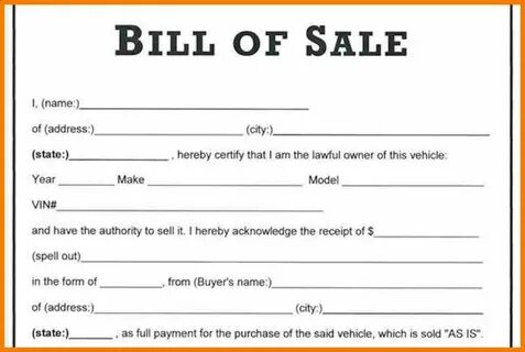 Bill of sale