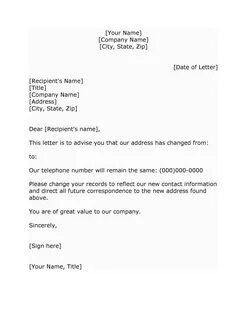 Request to change address