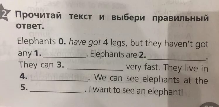 I have four legs. Прочитай текст и выбери правильный ответ Elephants have got. Прочитай текст и выбери правильный ответ Elephants have got 4 Legs but they haven't got any. Прочитай текст и выбери правильный ответ Elephants have got 4 Legs. Elephants have got 4 Legs but they haven't got any.