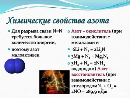 Какой заряд у азота